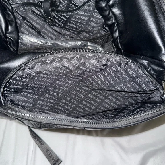 Steve Madden Black Embossed Backpack/Diaper Bag - Picture 8 of 13